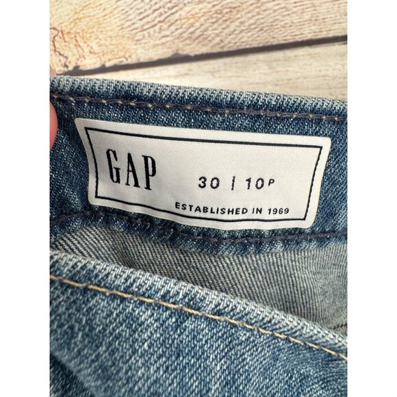 Gap Front Split Frayed Bottom Maxi Denim Skirt Women's 10P/30 Blue Medium Wash - Picture 9 of 13